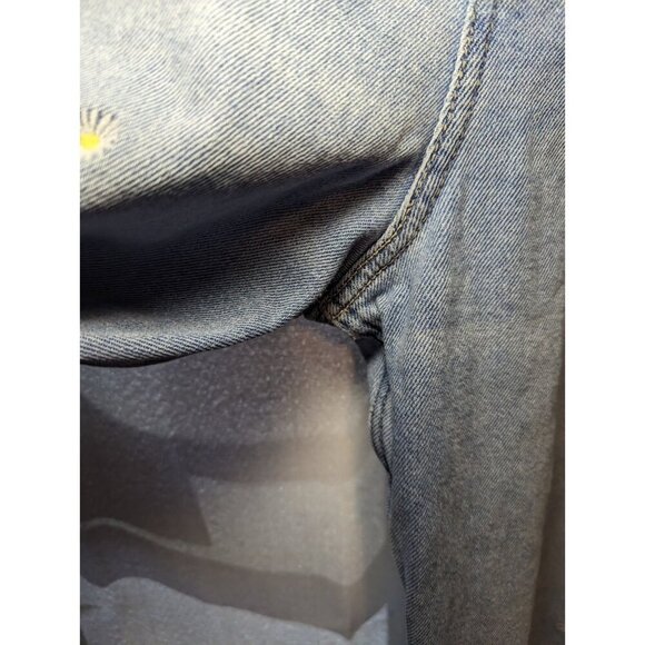 W28 L27 Hollister Ultra High Rise Mom Jeans Daisy Embroidered Size 7r Stretch - Picture 8 of 16